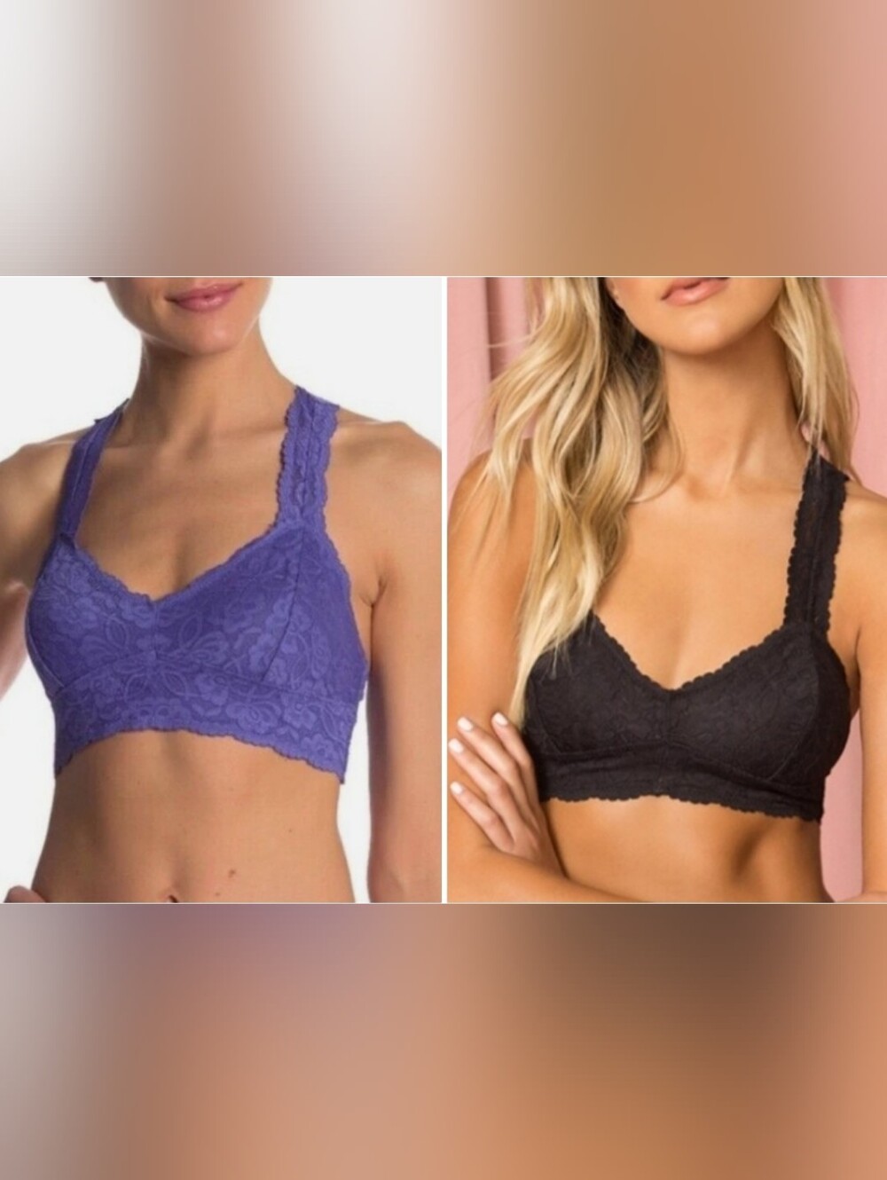 2 FP~ Galloon Lace Racerback Bras